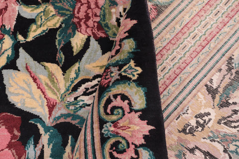 handmade Transitional Basarabian Black Black Hand Knotted RECTANGLE 100% WOOL area rug 9x12