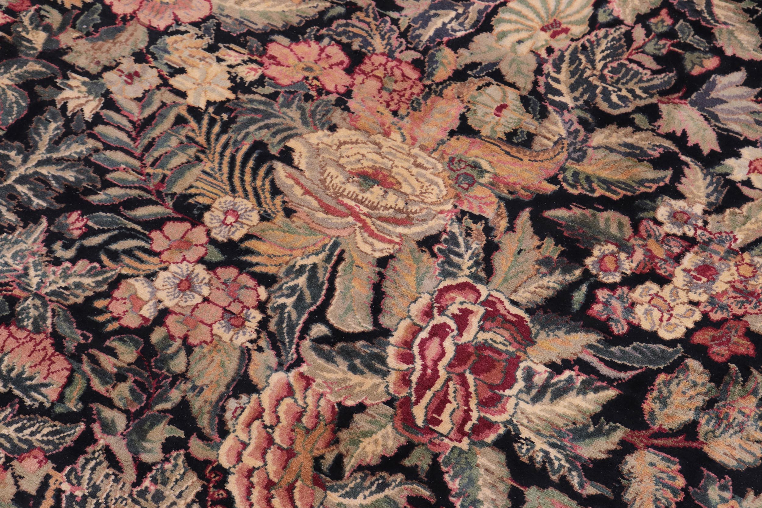 handmade Transitional Abusson Black Black Hand Knotted RECTANGLE 100% WOOL area rug 10x14