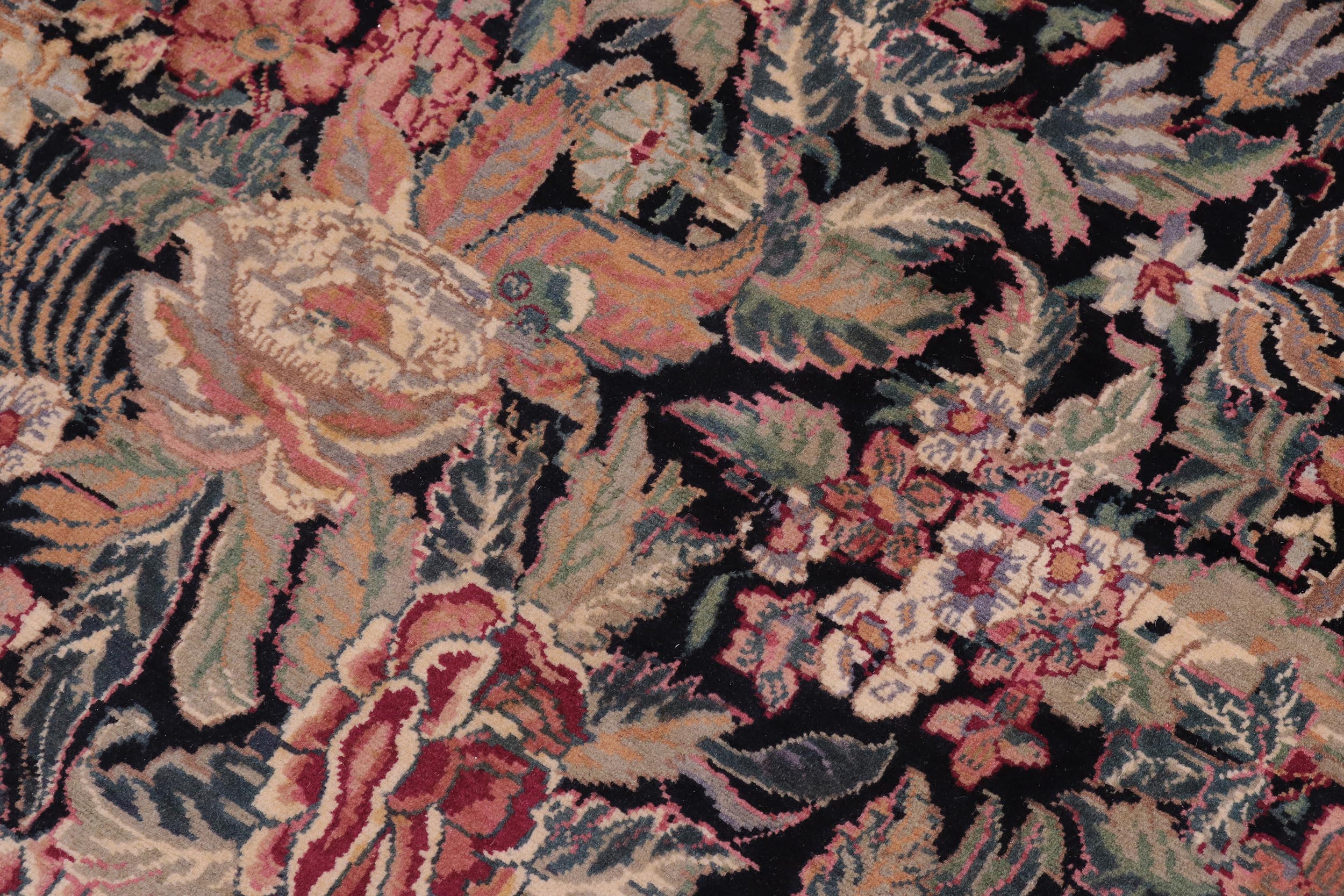 handmade Transitional Abusson Black Black Hand Knotted RECTANGLE 100% WOOL area rug 10x14