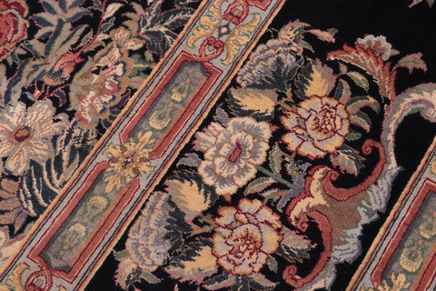 handmade Transitional Abusson Black Black Hand Knotted RECTANGLE 100% WOOL area rug 10x14