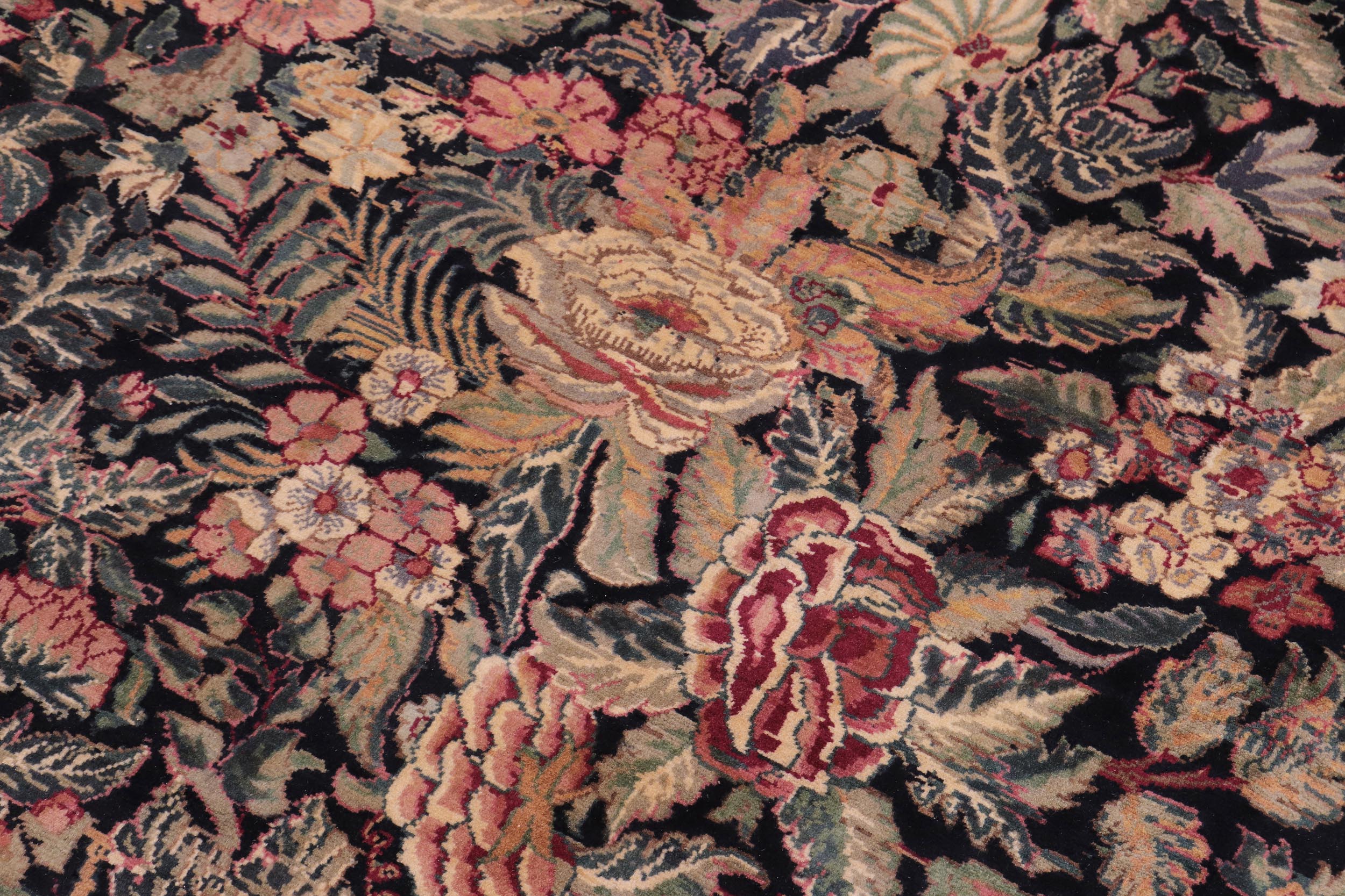 handmade Transitional Abusson Black Black Hand Knotted RECTANGLE 100% WOOL area rug 10x14