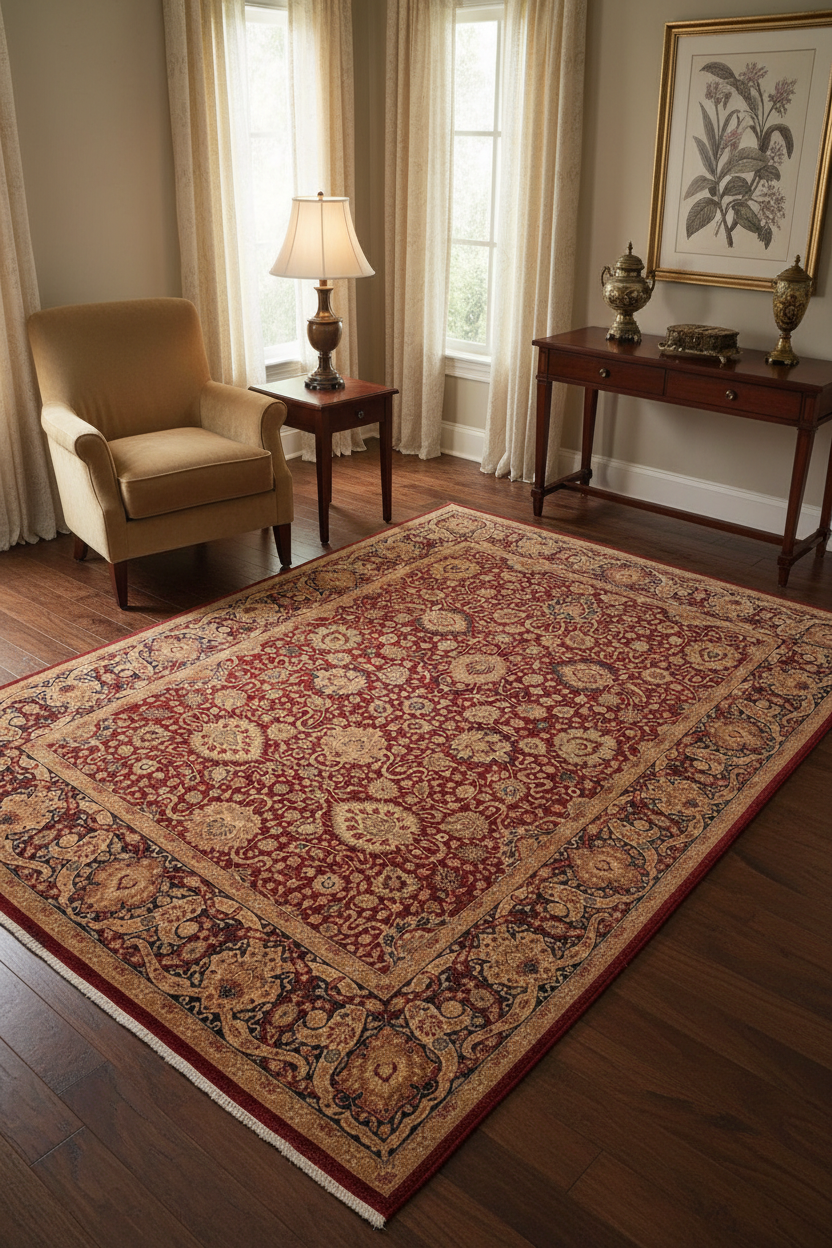 handmade Transitional Anmol Agra Red Blue Hand Knotted RECTANGLE 100% WOOL area rug 9x12