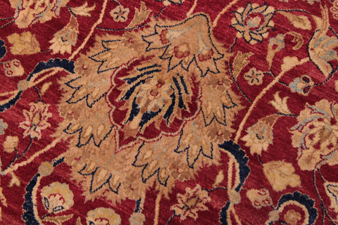 handmade Transitional Anmol Agra Red Blue Hand Knotted RECTANGLE 100% WOOL area rug 9 x 12