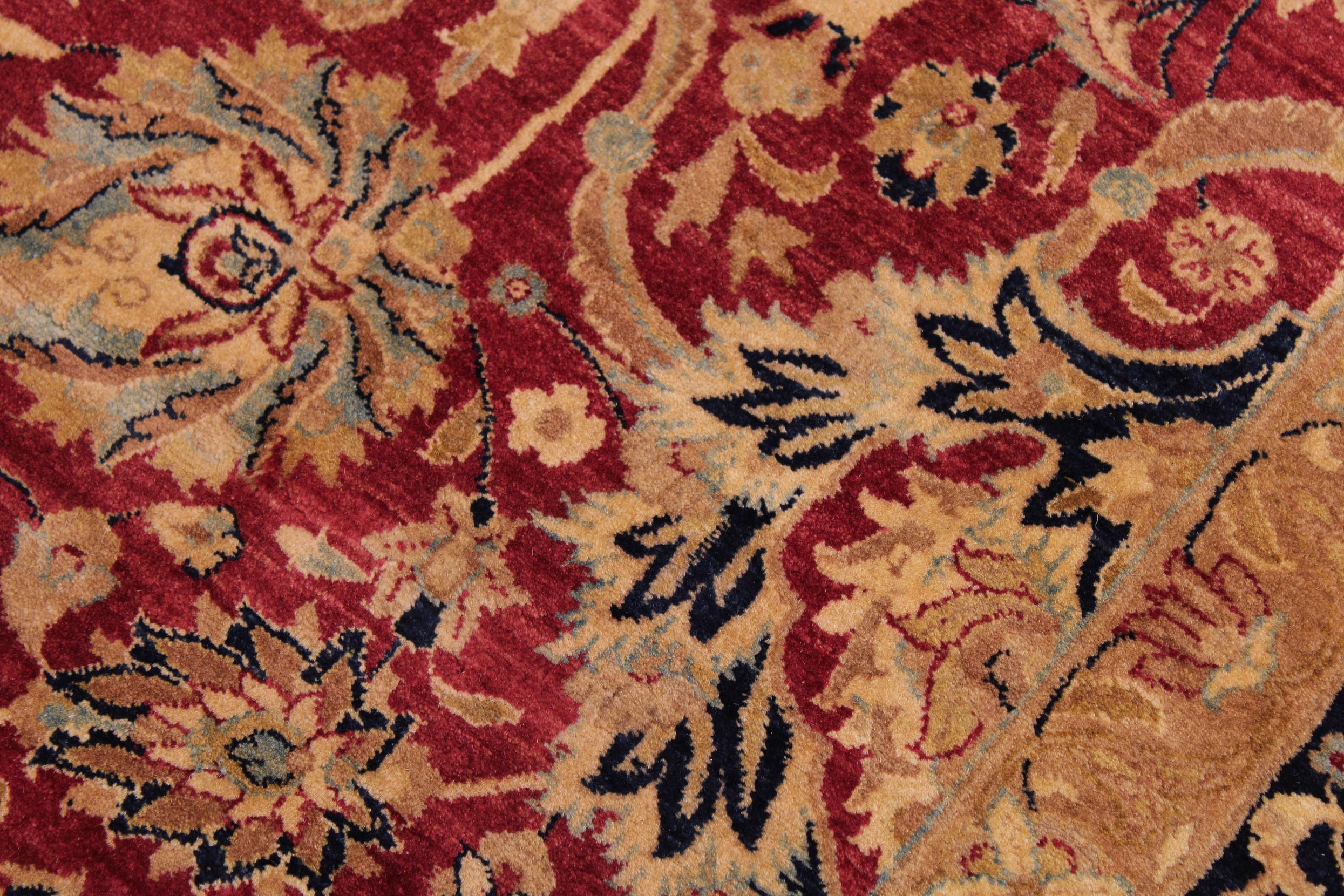 handmade Transitional Anmol Agra Red Blue Hand Knotted RECTANGLE 100% WOOL area rug 9x12