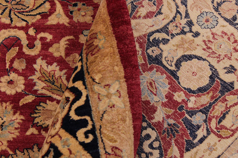 handmade Transitional Anmol Agra Red Blue Hand Knotted RECTANGLE 100% WOOL area rug 9x12