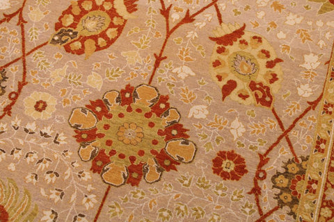 Vintage Persian Batish Kenda Tan/Tan Wool Rug - 9'2''X11'11''