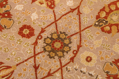 Vintage Persian Batish Kenda Tan/Tan Wool Rug - 9'2''X11'11''