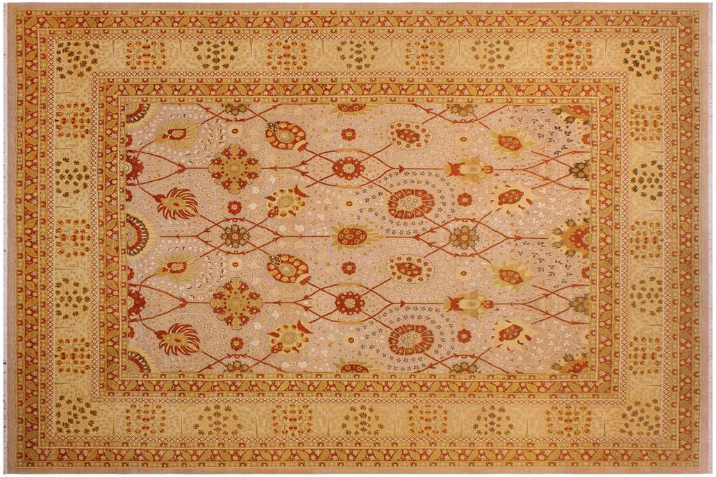 Traditional Batish Kenda Lt. Tan Lt. Tan Hand Knotted Area rugs 9X12