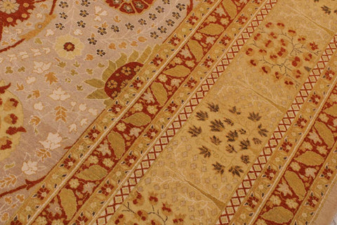 Vintage Persian Batish Kenda Tan/Tan Wool Rug - 9'2''X11'11''