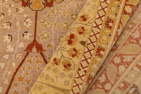 Vintage Persian Batish Kenda Tan/Tan Wool Rug - 9'2''X11'11''
