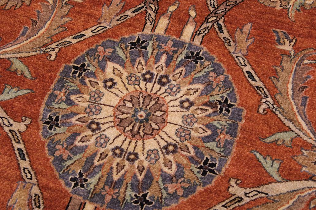 handmade Traditional  Rust Tan Hand Knotted RECTANGLE 100% WOOL area rug 9'X12'