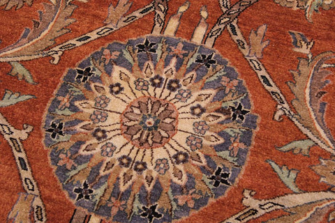 handmade Traditional  Rust Tan Hand Knotted RECTANGLE 100% WOOL area rug 9'X12'