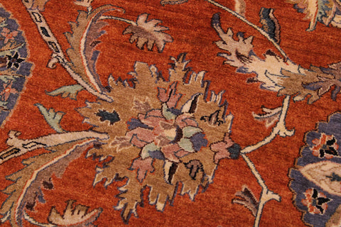 handmade Traditional  Rust Tan Hand Knotted RECTANGLE 100% WOOL area rug 9' x 12'