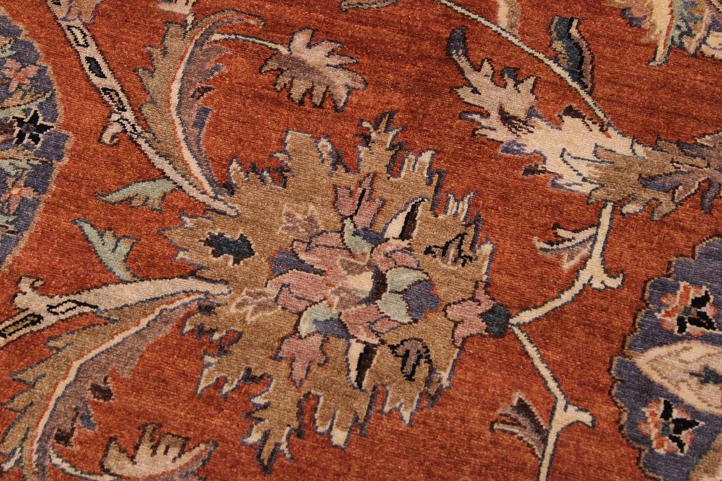 handmade Traditional  Rust Tan Hand Knotted RECTANGLE 100% WOOL area rug 9'X12'