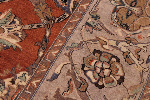 handmade Traditional  Rust Tan Hand Knotted RECTANGLE 100% WOOL area rug 9'X12'