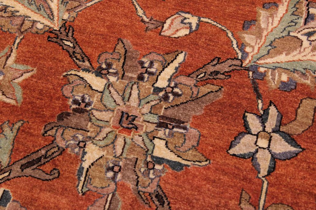 handmade Traditional  Rust Tan Hand Knotted RECTANGLE 100% WOOL area rug 9'X12'