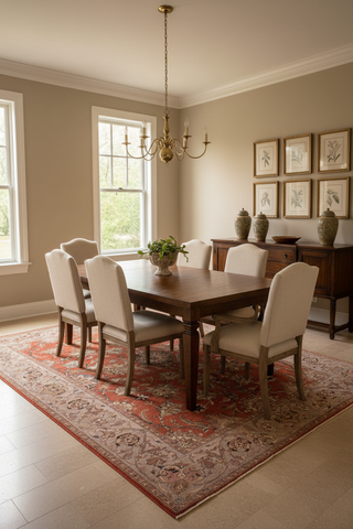 Turkish Knotted Istanbul Keitha Rust/Tan Wool Rug - 8'11''X11'11''