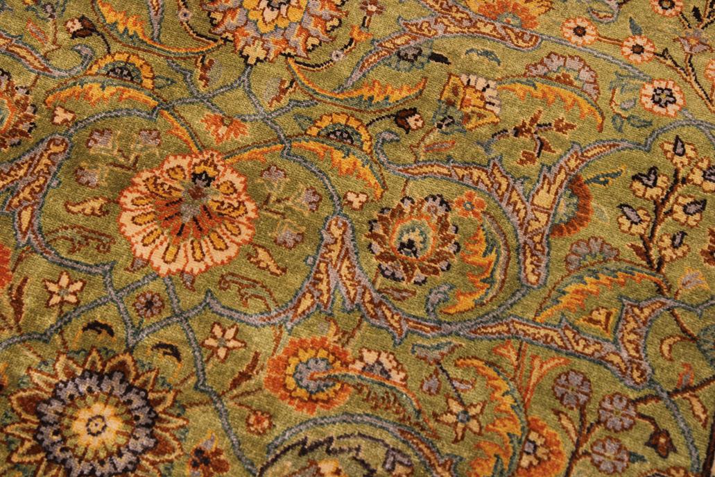 handmade Traditional  Lt. Green Gold Hand Knotted RECTANGLE 100% WOOL area rug 9'X12'