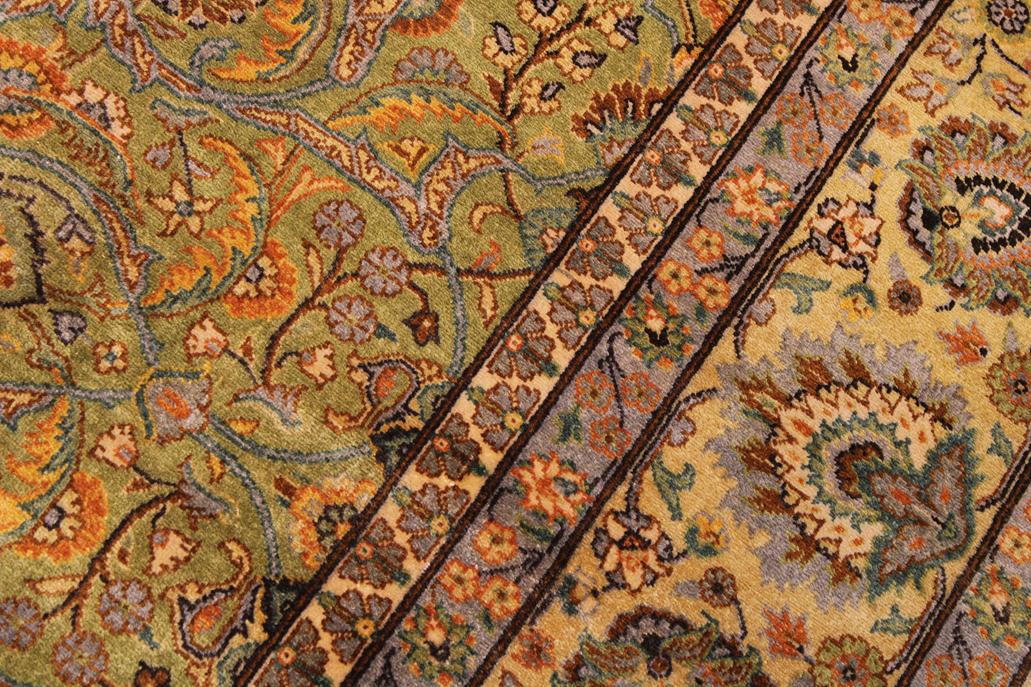 handmade Traditional  Lt. Green Gold Hand Knotted RECTANGLE 100% WOOL area rug 9'X12'