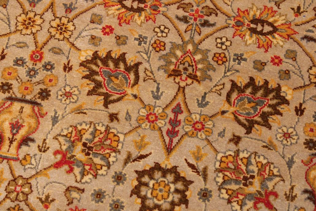 handmade Traditional  Lt. Gray Lt. Green Hand Knotted RECTANGLE 100% WOOL area rug 9'X12'