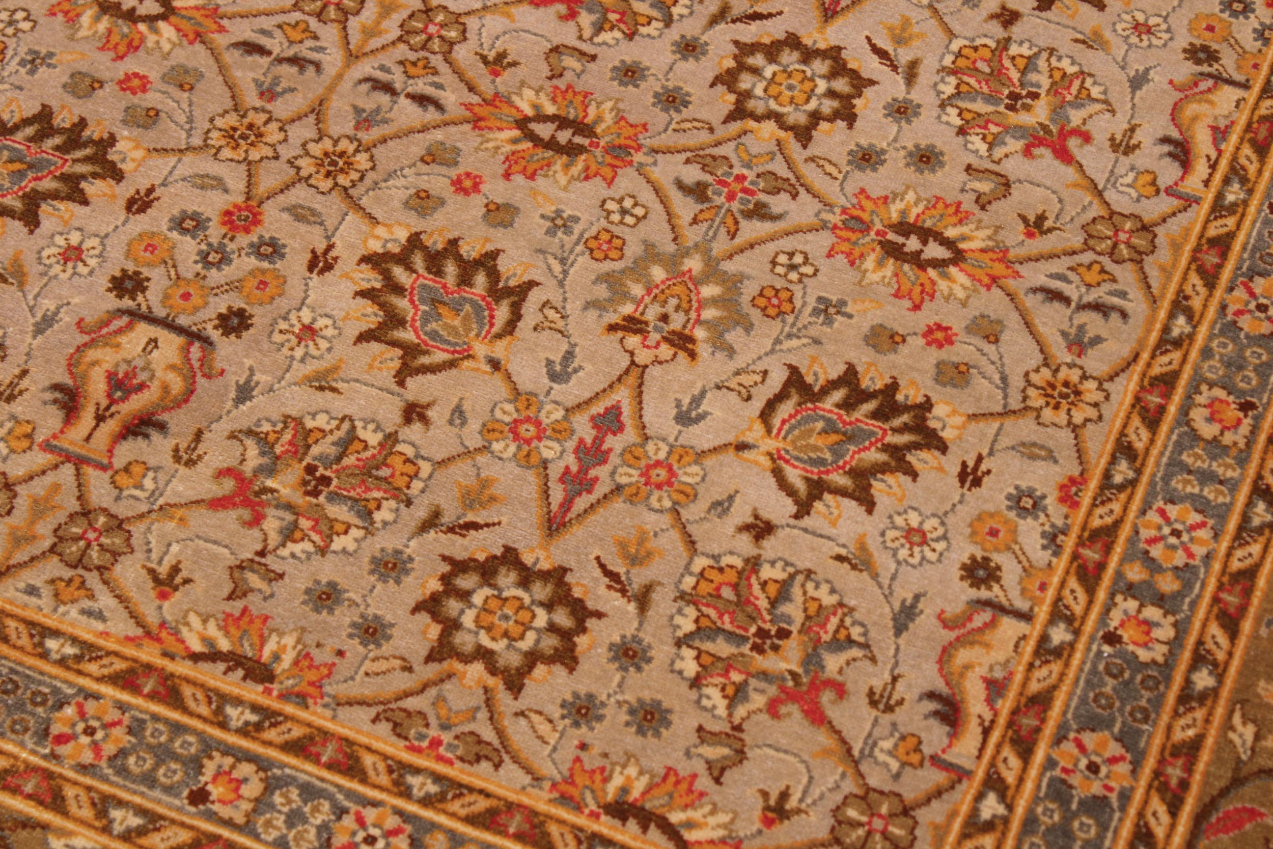 handmade Transitional  Lt. Gray Lt. Green Hand Knotted RECTANGLE 100% WOOL area rug 9' x 12'