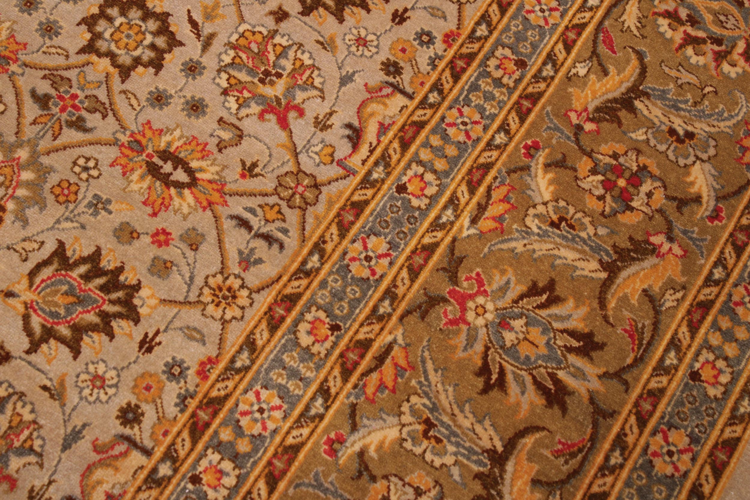 handmade Transitional  Lt. Gray Lt. Green Hand Knotted RECTANGLE 100% WOOL area rug 9' x 12'