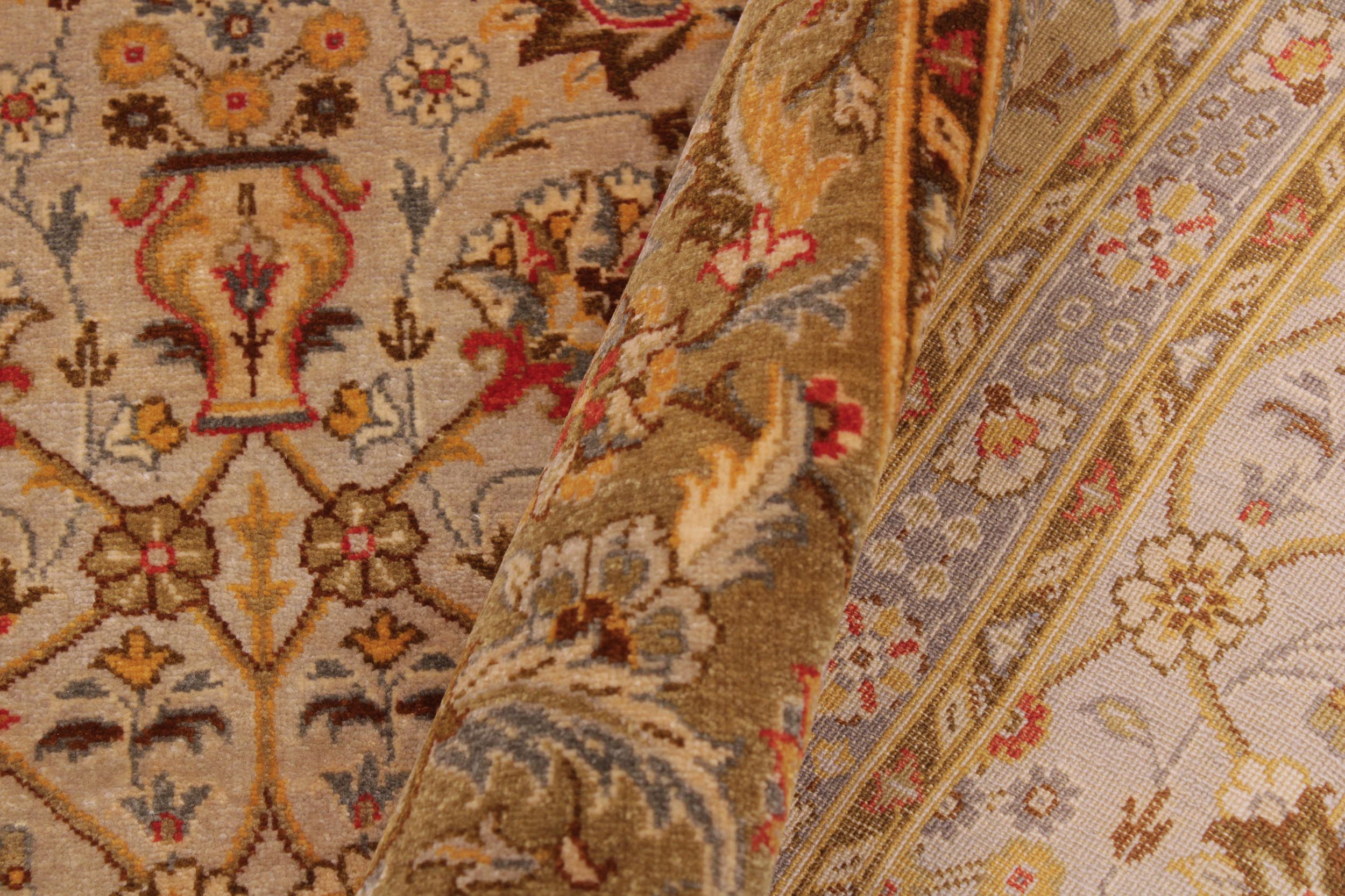 handmade Transitional  Lt. Gray Lt. Green Hand Knotted RECTANGLE 100% WOOL area rug 9' x 12'