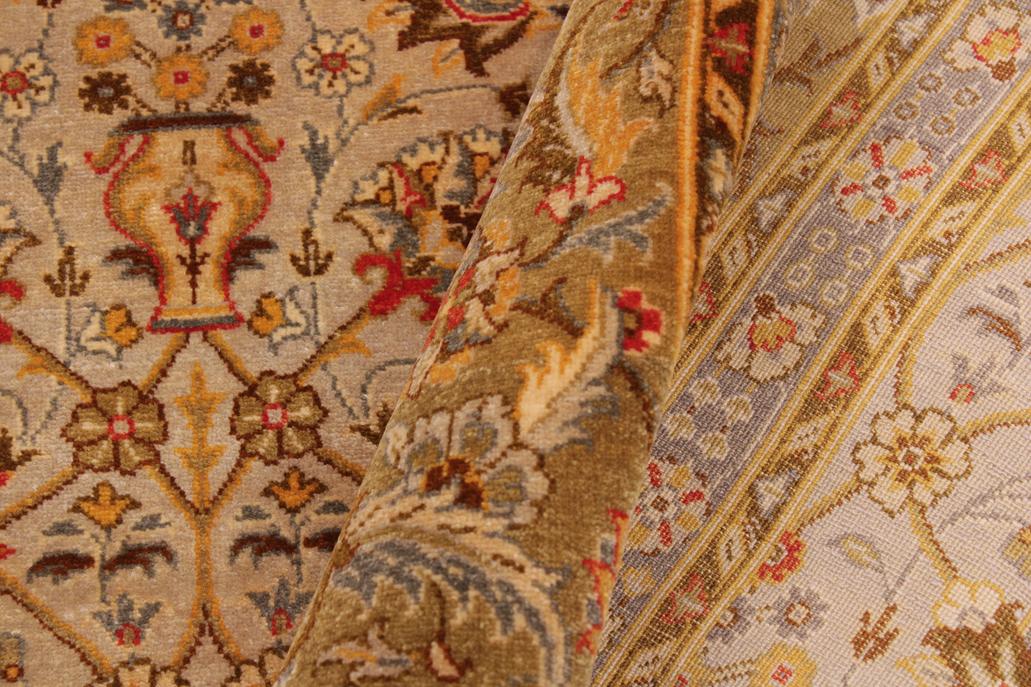 handmade Traditional  Lt. Gray Lt. Green Hand Knotted RECTANGLE 100% WOOL area rug 9'X12'