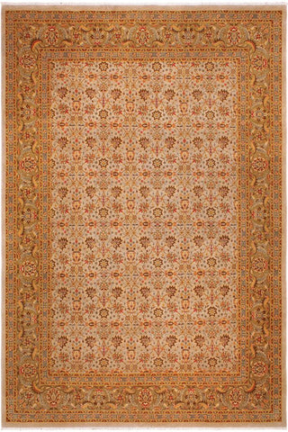handmade Traditional  Lt. Gray Lt. Green Hand Knotted RECTANGLE 100% WOOL area rug 9'X12'
