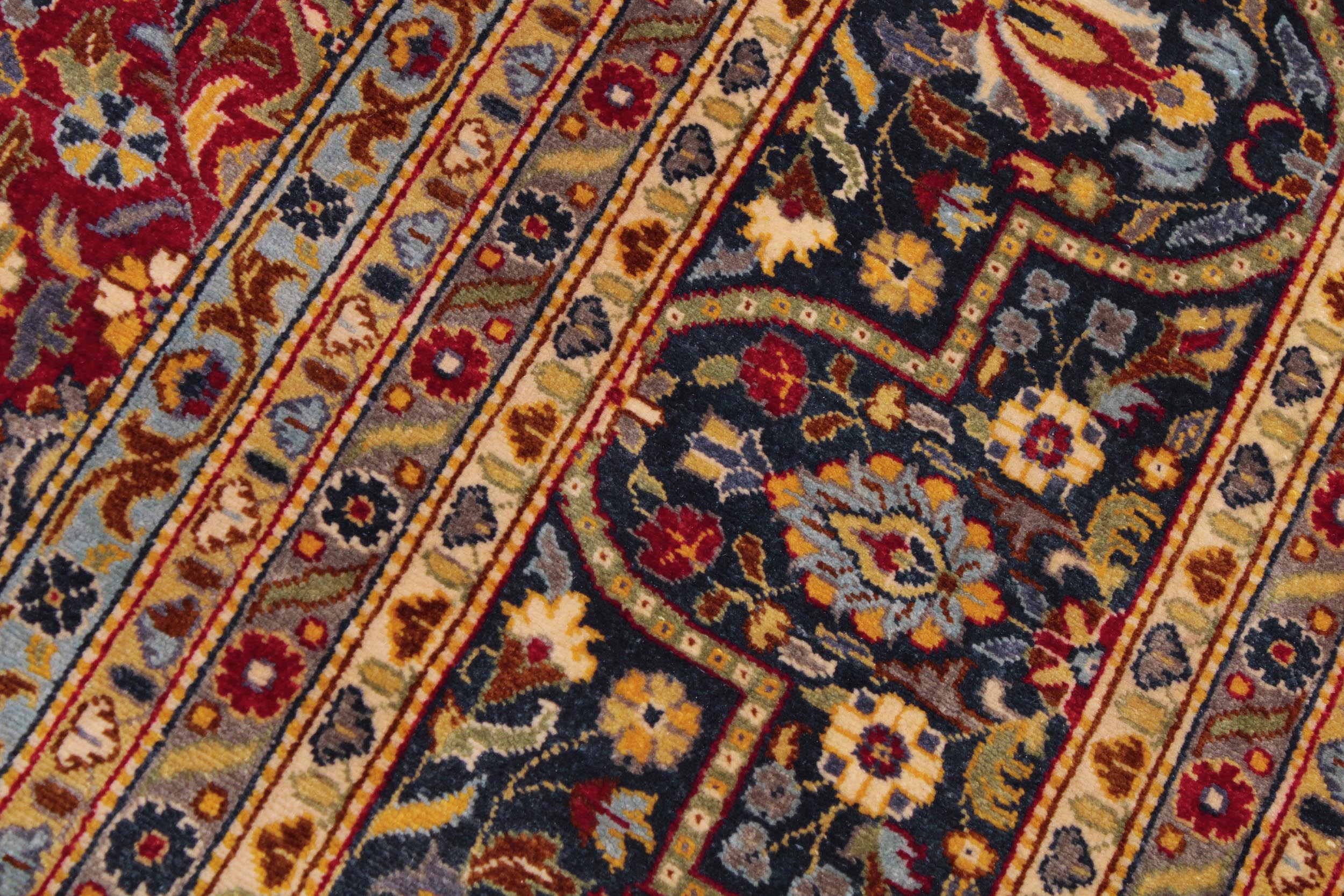 handmade Transitional Design Red Blue Hand Knotted RECTANGLE 100% WOOL area rug 9' x 12'