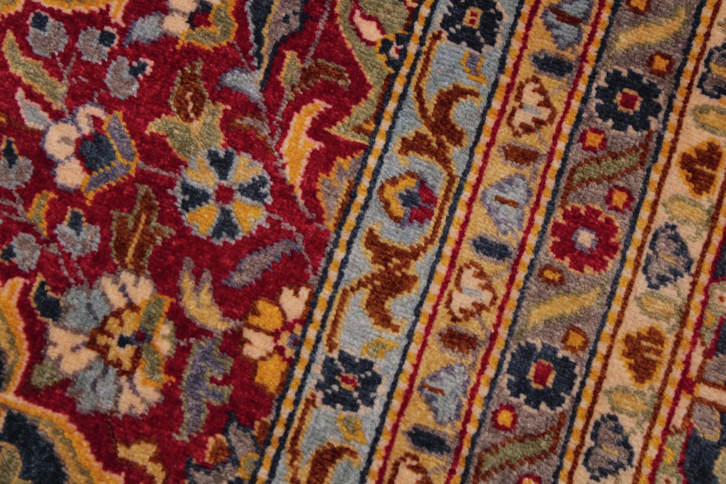 handmade Transitional Design Red Blue Hand Knotted RECTANGLE 100% WOOL area rug 9' x 12'