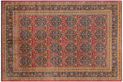 handmade Traditional Design Red Blue Hand Knotted RECTANGLE 100% WOOL area rug 9'X12'