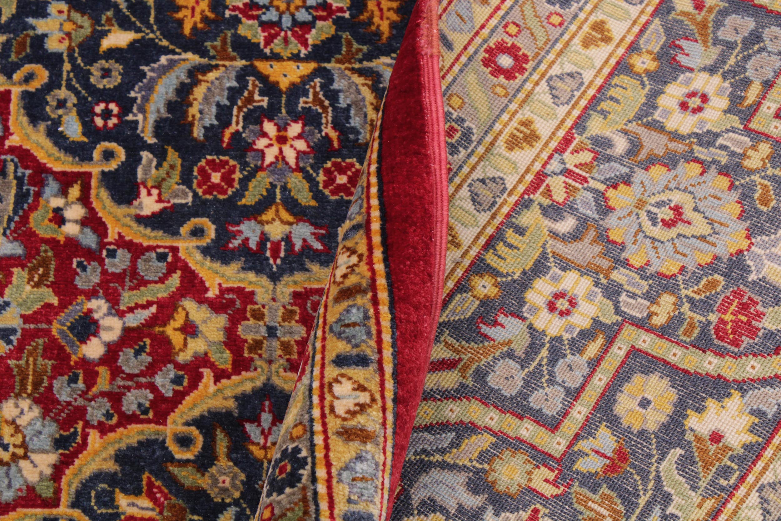 handmade Transitional Design Red Blue Hand Knotted RECTANGLE 100% WOOL area rug 9' x 12'