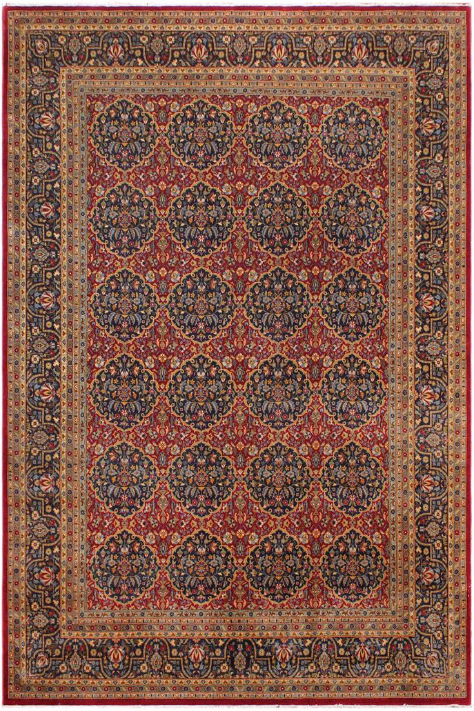 handmade Traditional Design Red Blue Hand Knotted RECTANGLE 100% WOOL area rug 9'X12'