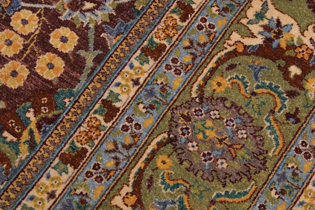 handmade Traditional Design Brown Lt. Green Hand Knotted RECTANGLE 100% WOOL area rug 9'X12'