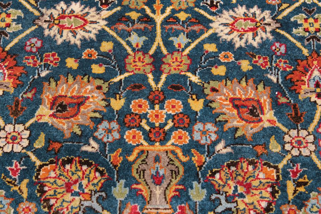 handmade Traditional Veg Dye Lt. Blue Ivory Hand Knotted RECTANGLE 100% WOOL area rug 9'X12'