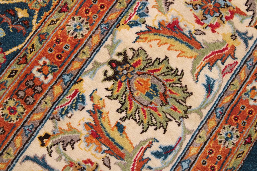 handmade Traditional Veg Dye Lt. Blue Ivory Hand Knotted RECTANGLE 100% WOOL area rug 9'X12'