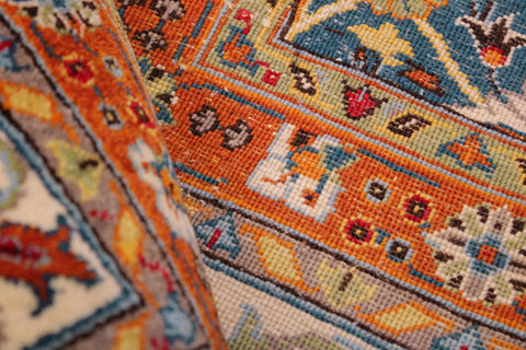 handmade Transitional Veg Dye Lt. Blue Ivory Hand Knotted RECTANGLE 100% WOOL area rug 9' x 12'