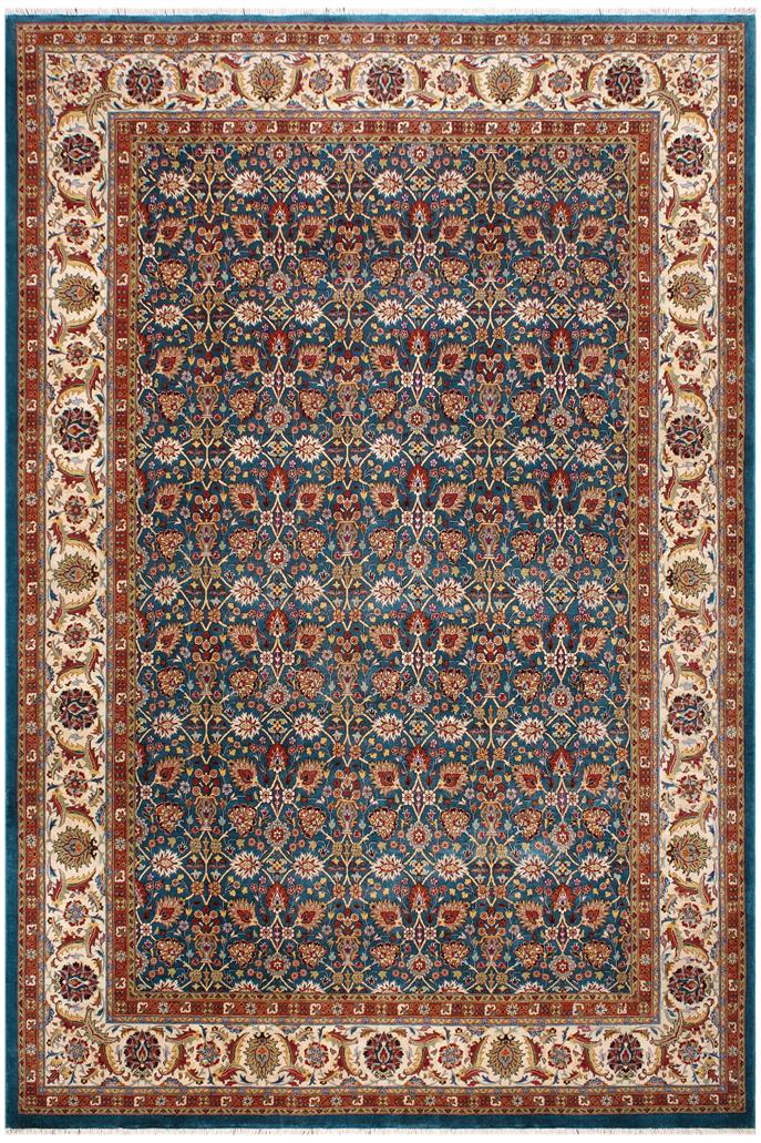handmade Traditional Veg Dye Lt. Blue Ivory Hand Knotted RECTANGLE 100% WOOL area rug 9'X12'