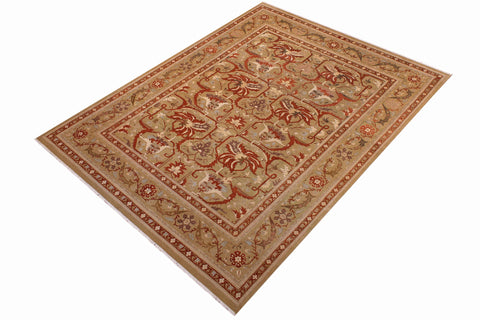 handmade Transitional  Gold Gold Hand Knotted RECTANGLE 100% WOOL area rug 9x12