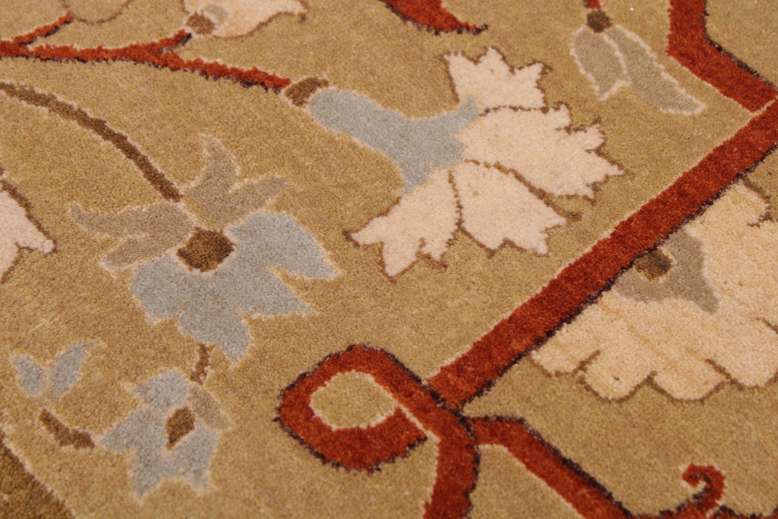 handmade Transitional  Gold Gold Hand Knotted RECTANGLE 100% WOOL area rug 9 x 12