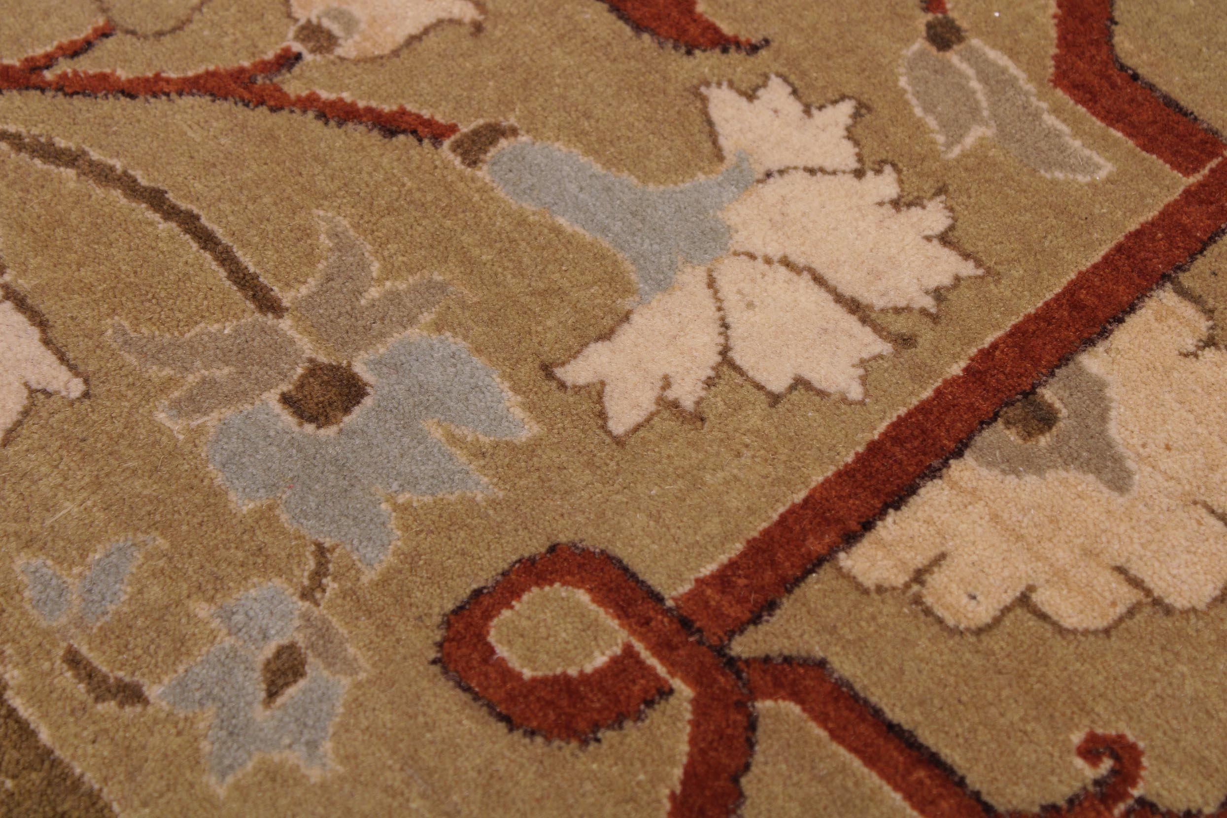 handmade Transitional  Gold Gold Hand Knotted RECTANGLE 100% WOOL area rug 9x12
