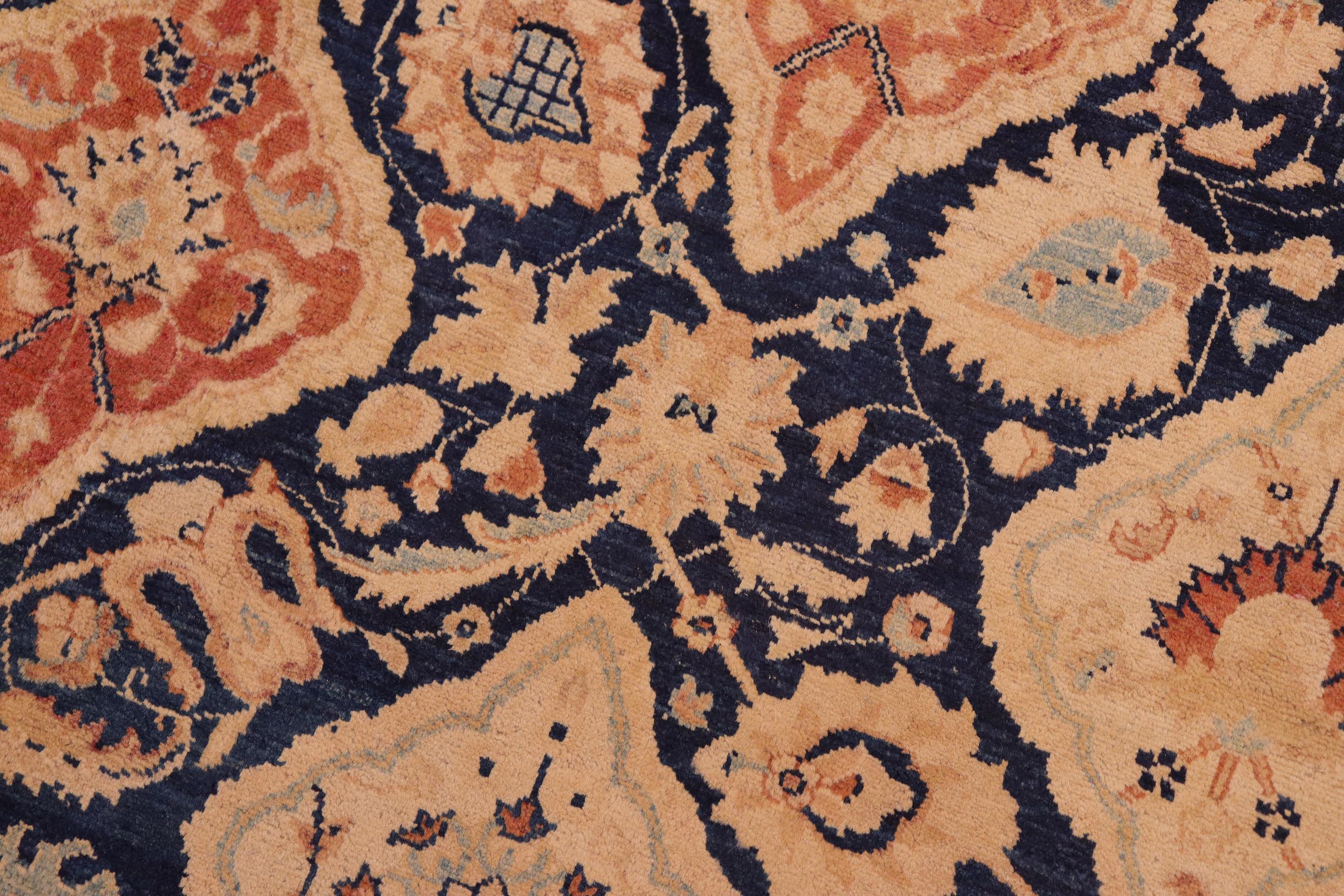 handmade Transitional Kirman Blue Red Hand Knotted RECTANGLE 100% WOOL area rug 8x10