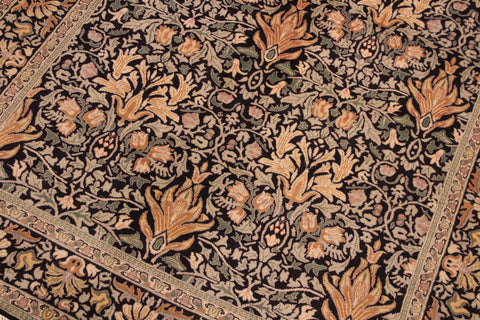 handmade Transitional Snakehead Black Green Hand Knotted RECTANGLE 100% WOOL area rug 6' x 10'