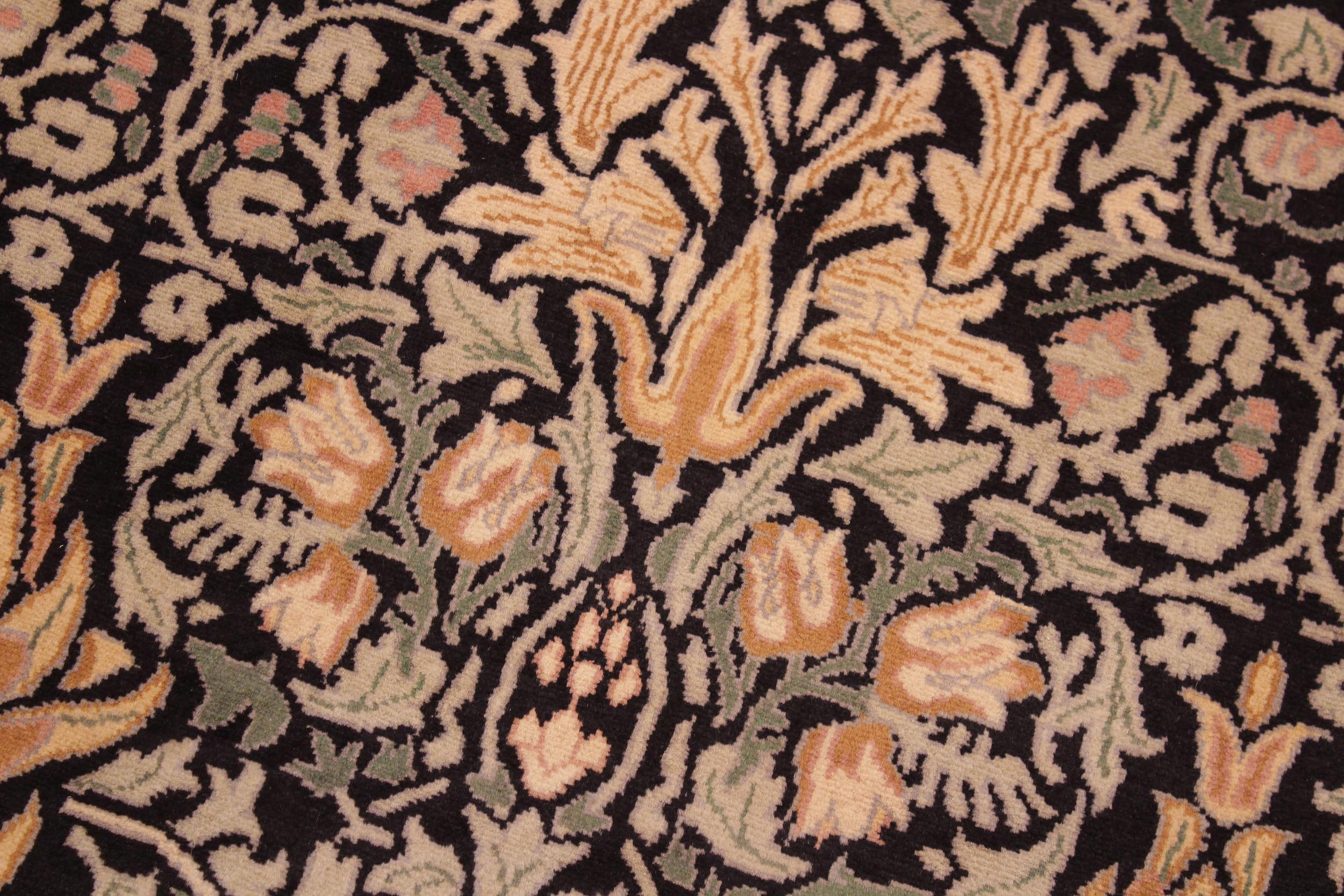 handmade Transitional Snakehead Black Green Hand Knotted RECTANGLE 100% WOOL area rug 6' x 10'