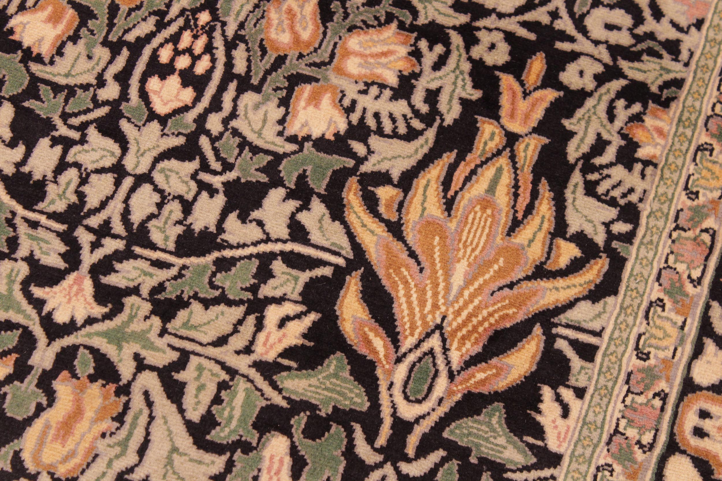 handmade Transitional Snakehead Black Green Hand Knotted RECTANGLE 100% WOOL area rug 6' x 10'