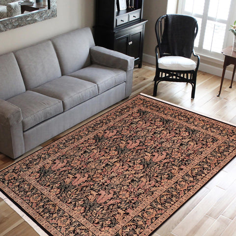 handmade Transitional Gulshan Black Red Hand Knotted RECTANGLE 100% WOOL area rug 8' x 10'