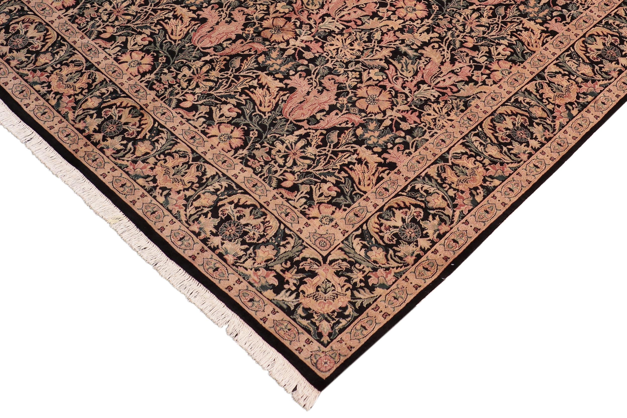 handmade Transitional Gulshan Black Red Hand Knotted RECTANGLE 100% WOOL area rug 8' x 10'