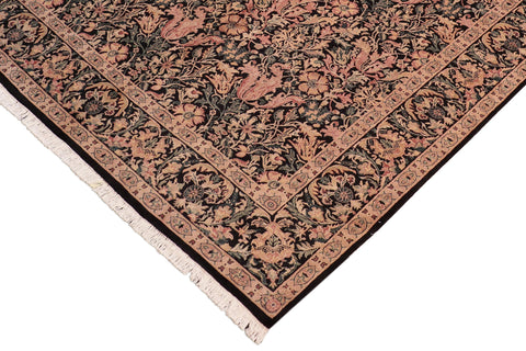 handmade Transitional Gulshan Black Red Hand Knotted RECTANGLE 100% WOOL area rug 8' x 10'