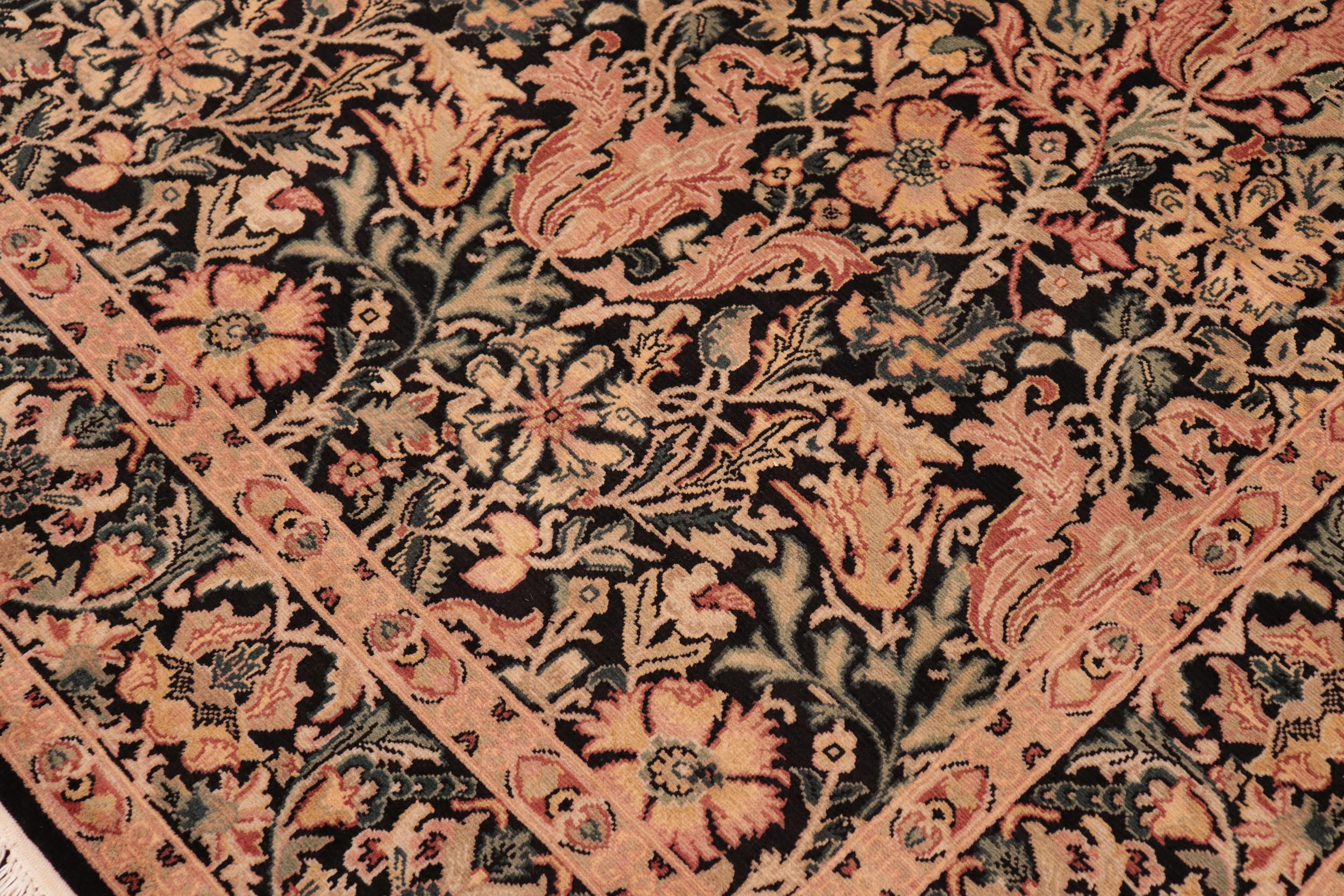 handmade Transitional Gulshan Black Red Hand Knotted RECTANGLE 100% WOOL area rug 6' x 9'
